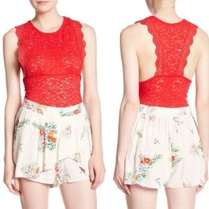 NWT Free People Night Watcher Floral Skort in ivory combo size S